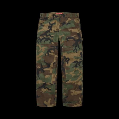Supreme Jacquard Logos Double Knee Denim Painter Jean 'Woodland Camo'