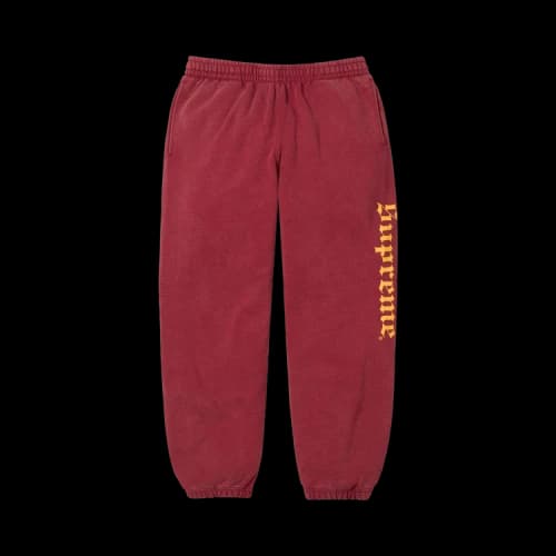 Supreme Washed Old English Sweatpant 'Cardinal'