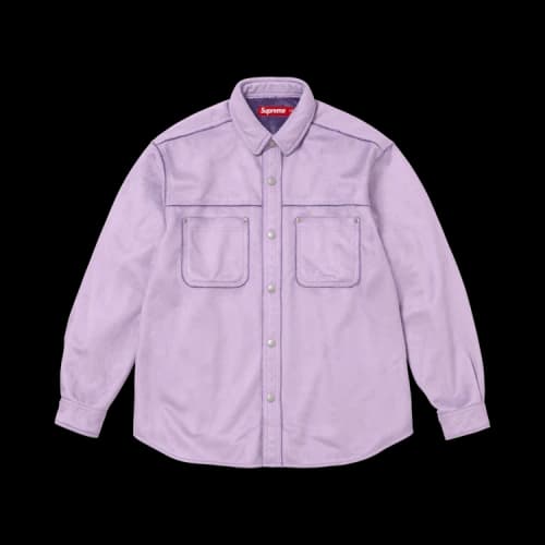 Supreme Faux Suede Snap Shirt 'Lavender'