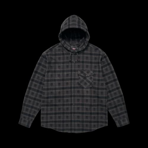 Supreme x Number (N)Ine Hooded Flannel Shirt 'Black'