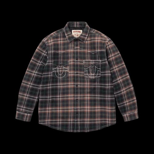 Supreme x True Religion Quilted Lined Plaid Flannel Shirt 'Black'