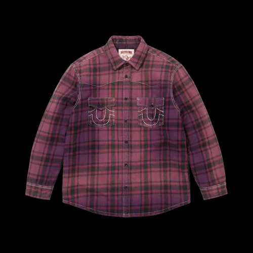 Supreme x True Religion Quilted Lined Plaid Flannel Shirt 'Purple'