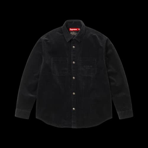 Supreme Wide Wale Corduroy Snap Shirt 'Black'