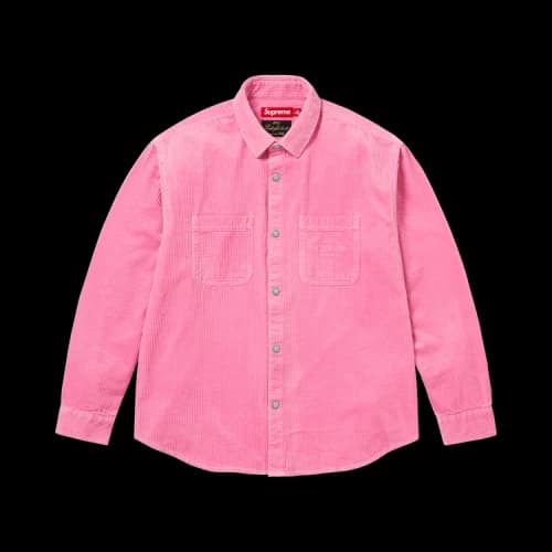 Supreme Wide Wale Corduroy Snap Shirt 'Pink'