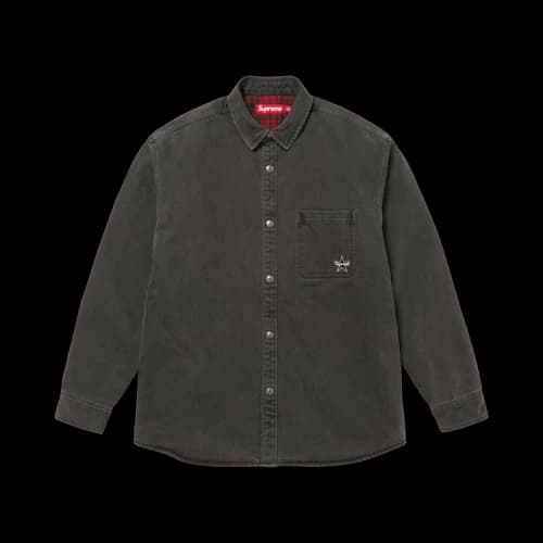 Supreme Quilted Lined Denim Snap Shirt 'Black'