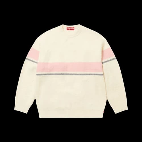 Supreme Brushed Stripe Sweater 'Ivory'