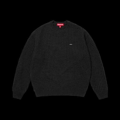 Supreme Small Box Waffle Sweater 'Black'