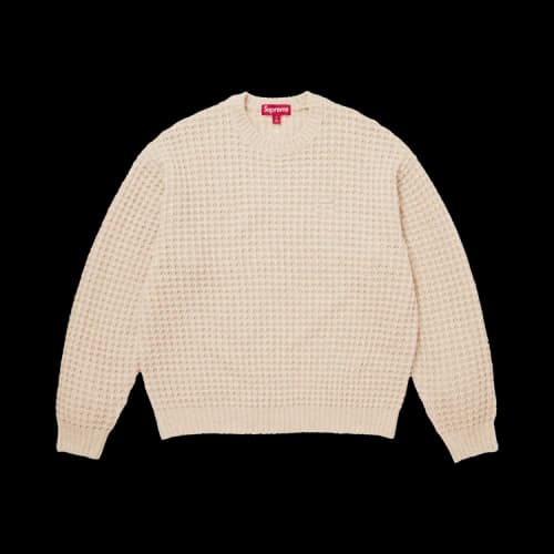 Supreme Small Box Waffle Sweater 'Natural'