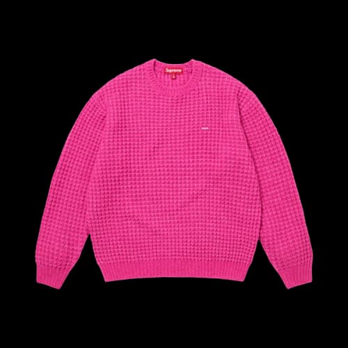 Supreme Small Box Waffle Sweater 'Pink'