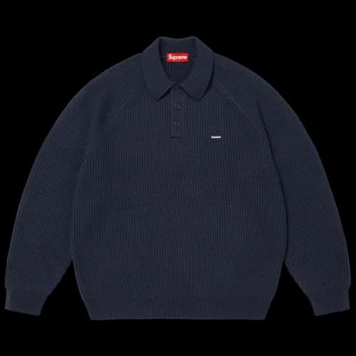 Supreme Small Box Polo Sweater 'Navy'