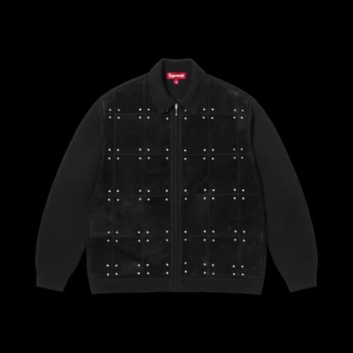 Supreme Studded Suede Zip Up Cardigan 'Black'