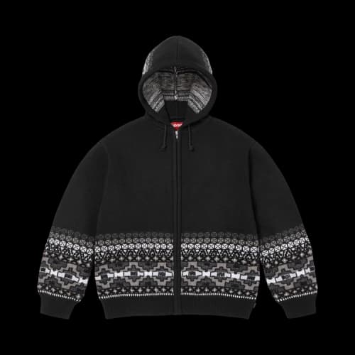 Supreme Beaded Zip Up Hooded Sweater 'Black'