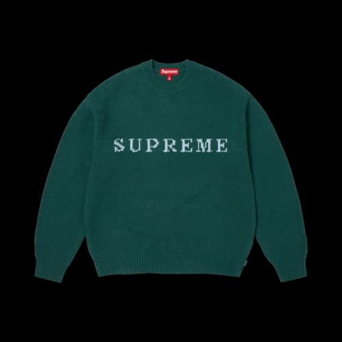 Supreme Contrast Logo Sweater 'Pine'