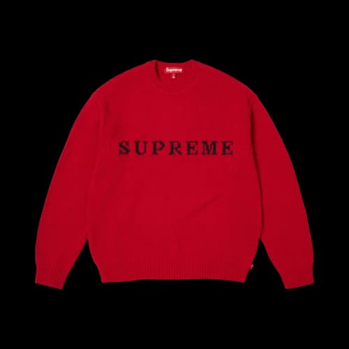 Supreme Contrast Logo Sweater 'Red'