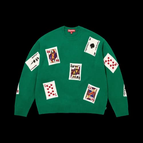 Supreme Beaded Cards Sweater 'Green'
