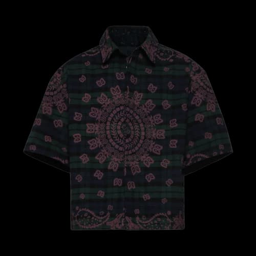 Rhude Paisley Flannel Boxy Shirt 'Multi/Purple'