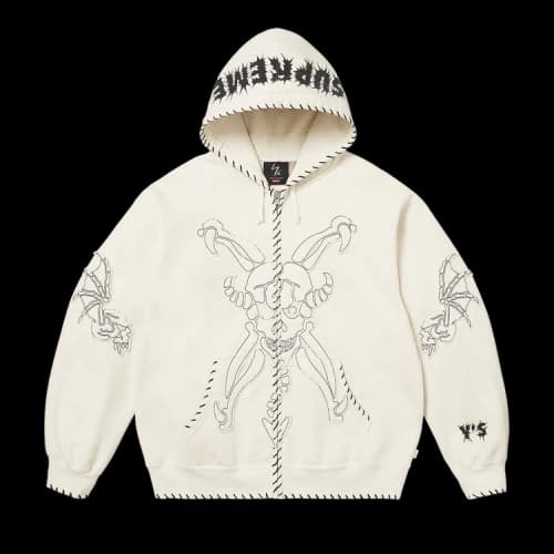 Supreme x Y’s Zip Up Hooded Sweatshirt 'White'