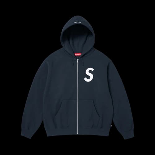 Supreme S Logo Zip Up Hooded Sweatshirt 'Navy'