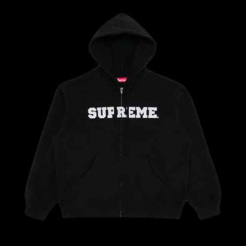 Supreme Collegiate Appliqué Zip Up Hooded Sweatshirt 'Black'