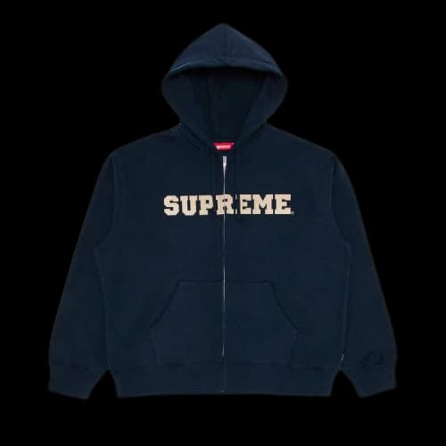 Supreme Collegiate Appliqué Zip Up Hooded Sweatshirt 'Navy'
