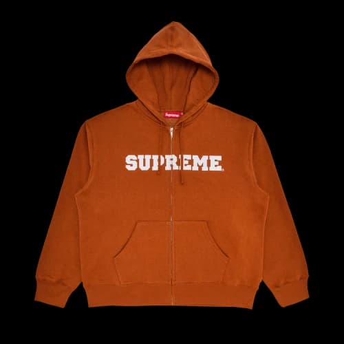 Supreme Collegiate Appliqué Zip Up Hooded Sweatshirt 'Rust'