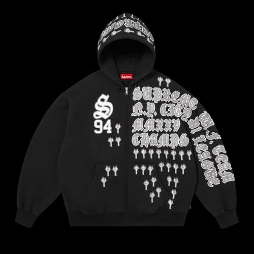 Supreme League Champs Zip Up Hooded Sweatshirt 'Black'