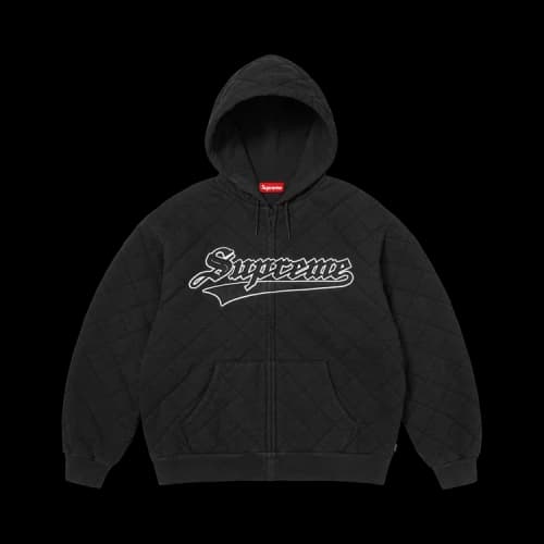 Supreme Quilted Zip Up Hooded Sweatshirt