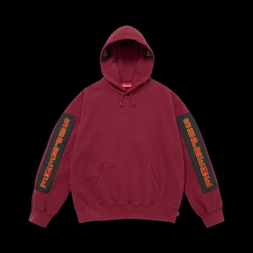 Supreme Woven Patches Hooded Sweatshirt 'Cardinal'