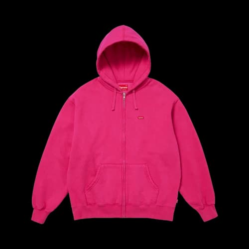 Supreme Small Box Zip Up Hooded Sweatshirt 'Fuchsia'