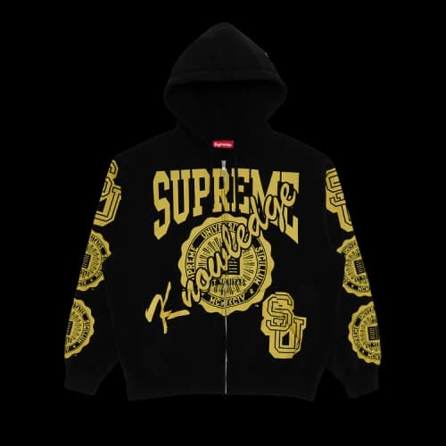 Supreme Knowledge Reigns Zip Up Hooded Sweatshirt 'Black'