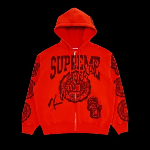 Supreme Knowledge Reigns Zip Up Hooded Sweatshirt 'Orange'