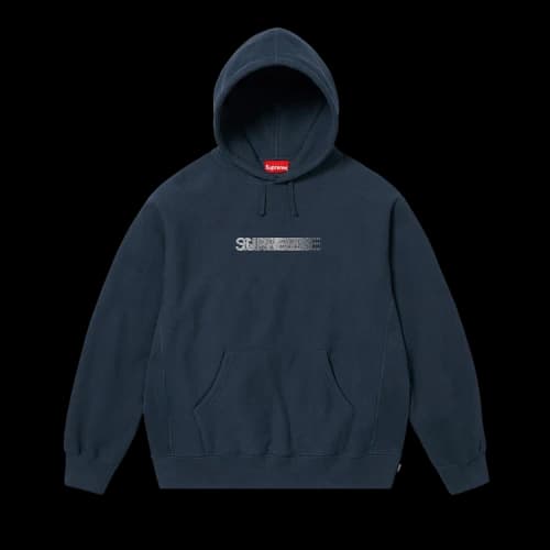 Supreme Swarovski Motion Logo Hooded Sweatshirt 'Navy'