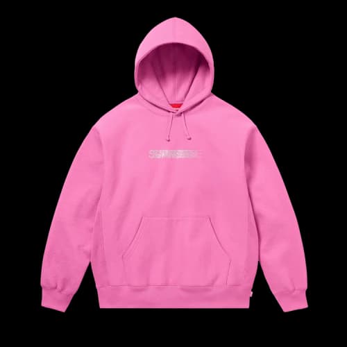 Supreme Swarovski Motion Logo Hooded Sweatshirt 'Pink'