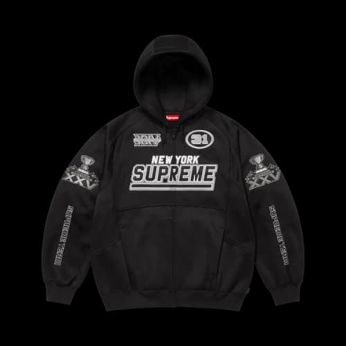 Supreme Football Zip Up Hooded Sweatshirt 'Black'