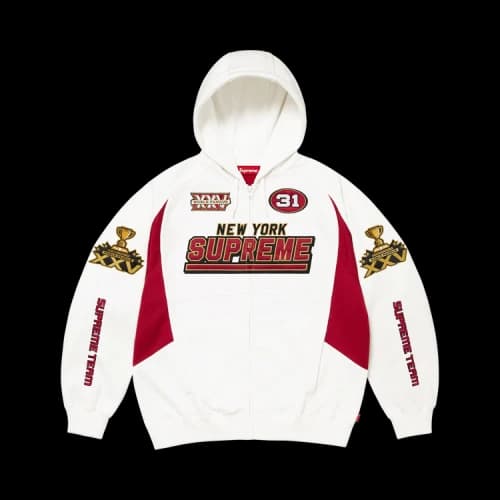 Supreme Football Zip Up Hooded Sweatshirt 'White'