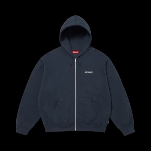 Supreme Idgaf Zip Up Hooded Sweatshirt 'Navy'