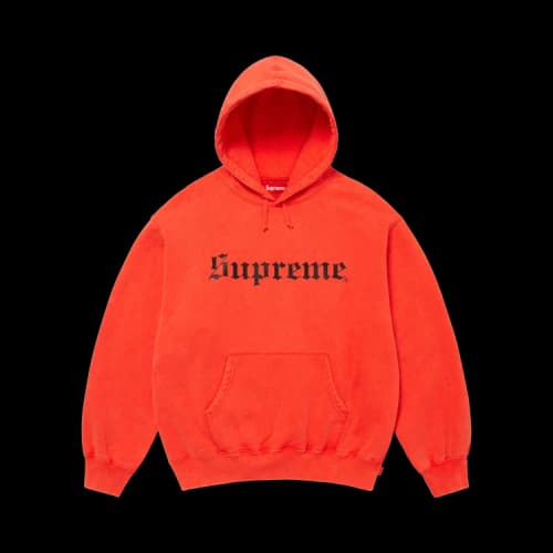 Supreme Washed Old English Hooded Sweatshirt 'Orange'