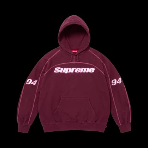 Supreme Overlock Hooded Sweatshirt 'Burgundy'