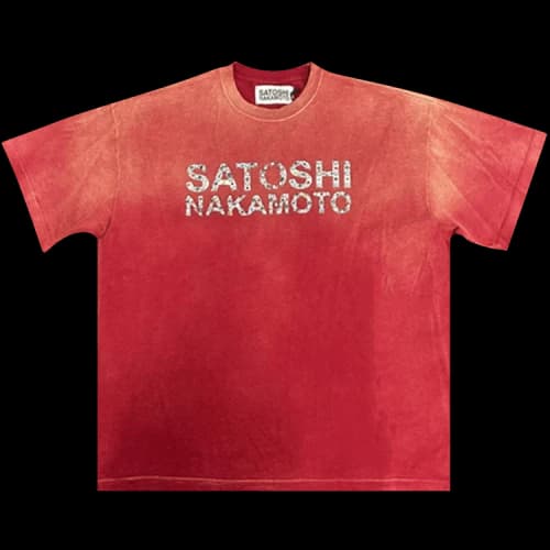 Satoshi Nakamoto Pearl Studded Logo Tee 'Burgundy'