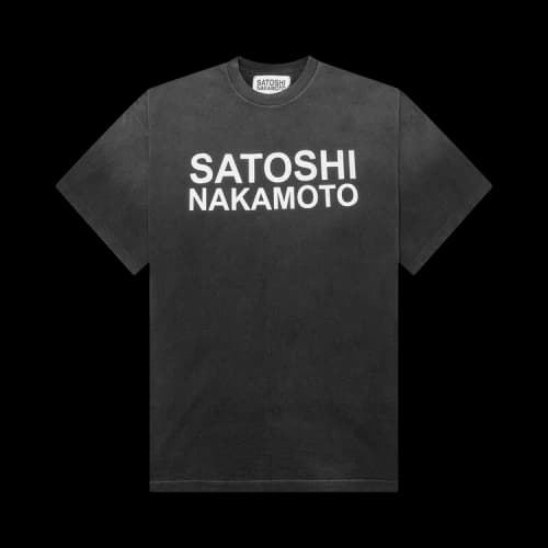 Satoshi Nakamoto Stencil Logo Tee 'Black'