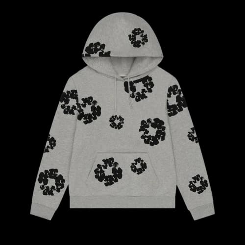 Denim Tears Black Cotton Wreath Hoodie 'Grey'