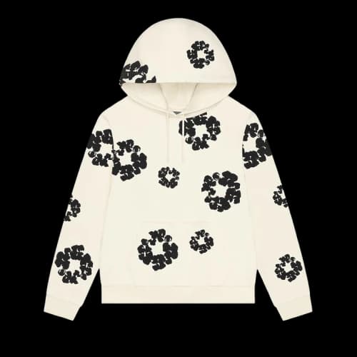Denim Tears Black Cotton Wreath Hoodie 'Oatmeal'