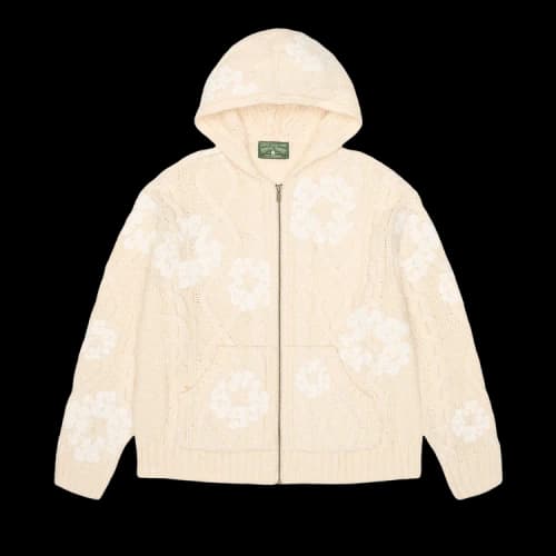 Denim Tears Cotton Wreath Fisherman Zip Up Sweater 'Tan'