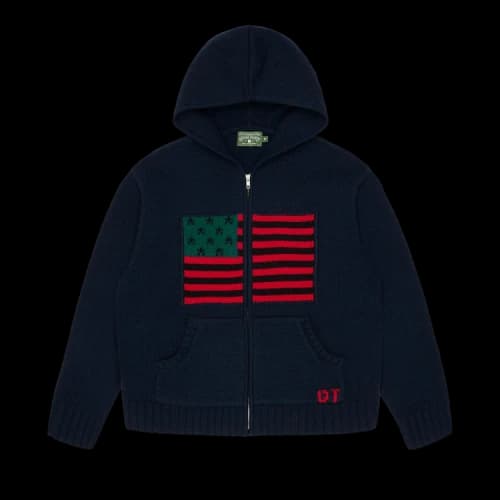 Denim Tears Flag Zip Sweater 'Navy'