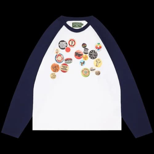 Denim Tears Long Sleeve Raglan Pin Tee 'White'