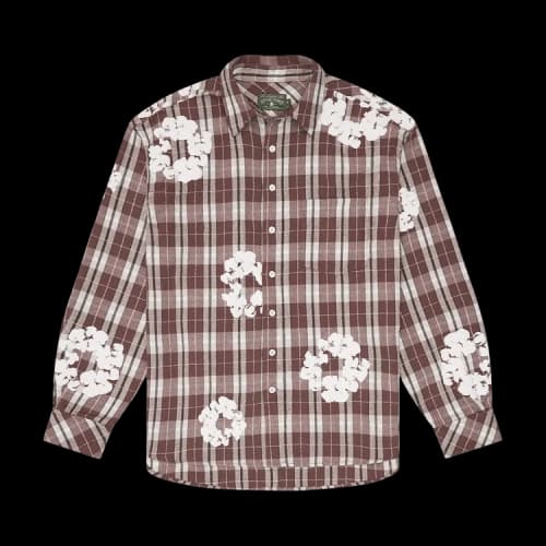 Denim Tears Cotton Wreath Flannel Shirt 'Brown Plaid'
