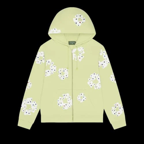Denim Tears Rhinestone Cotton Wreath Zip Hoodie 'Mint'