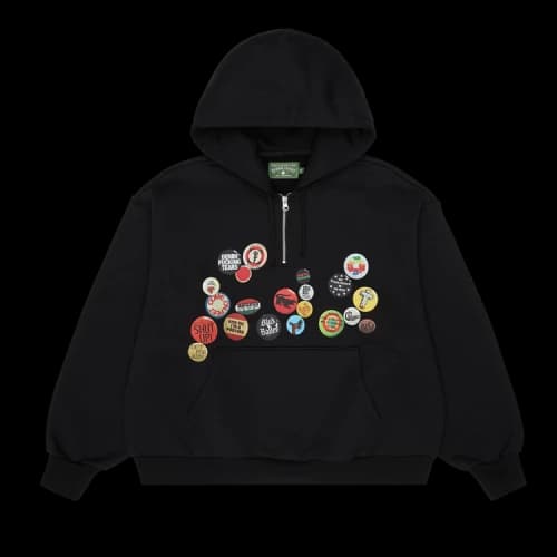 Denim Tears Quarter Zip Pin Hoodie 'Black'
