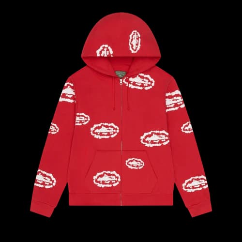 Denim Tears x Cortiez Island Wreath Zip Hoodie 'Red'