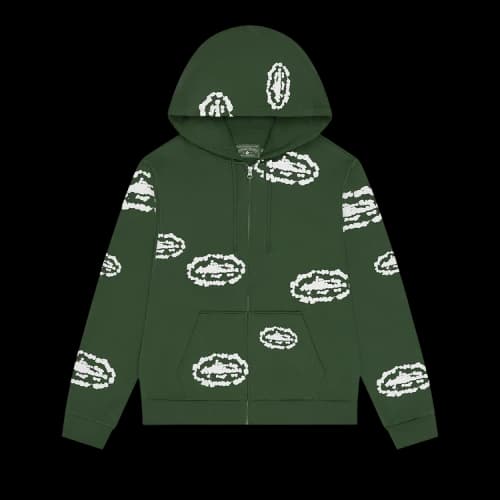 Denim Tears x Cortiez Island Wreath Zip Hoodie 'Green'